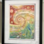 Original art framed mix media oil pastel
Size 17.5" x 21.5" Price $400.