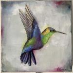 Hummingbird 3 Original acrylic on canvas Size 10" x 10" Price $150.