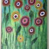 Original Funky Wild Flowers acrylic on canvas Size 12" x 24" Price $300. 