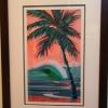 "Pink Palm" 16" x 22" Watercolor framed  SOLD