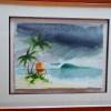 "Hut View" Original framed water color. Size 19.5" x 23.5" SOLD 